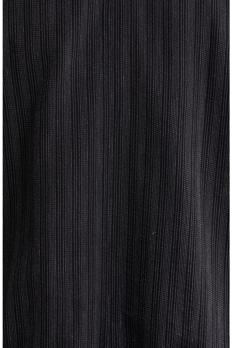 Pinstriped Stand Collar Jacket, Alternate, color, BLACK/ WHITE