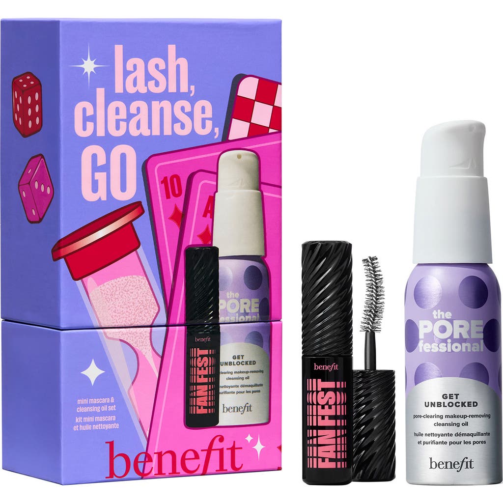 Benefit Cosmetics Lash, Cleanse, Go 2-piece Set $34 Value In Transparent