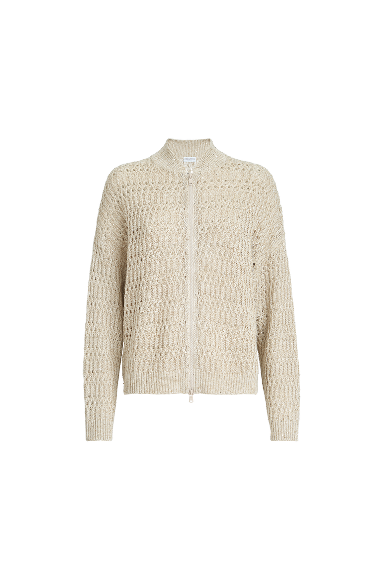Dazzling braids cardigan, Alternate, color, Beige