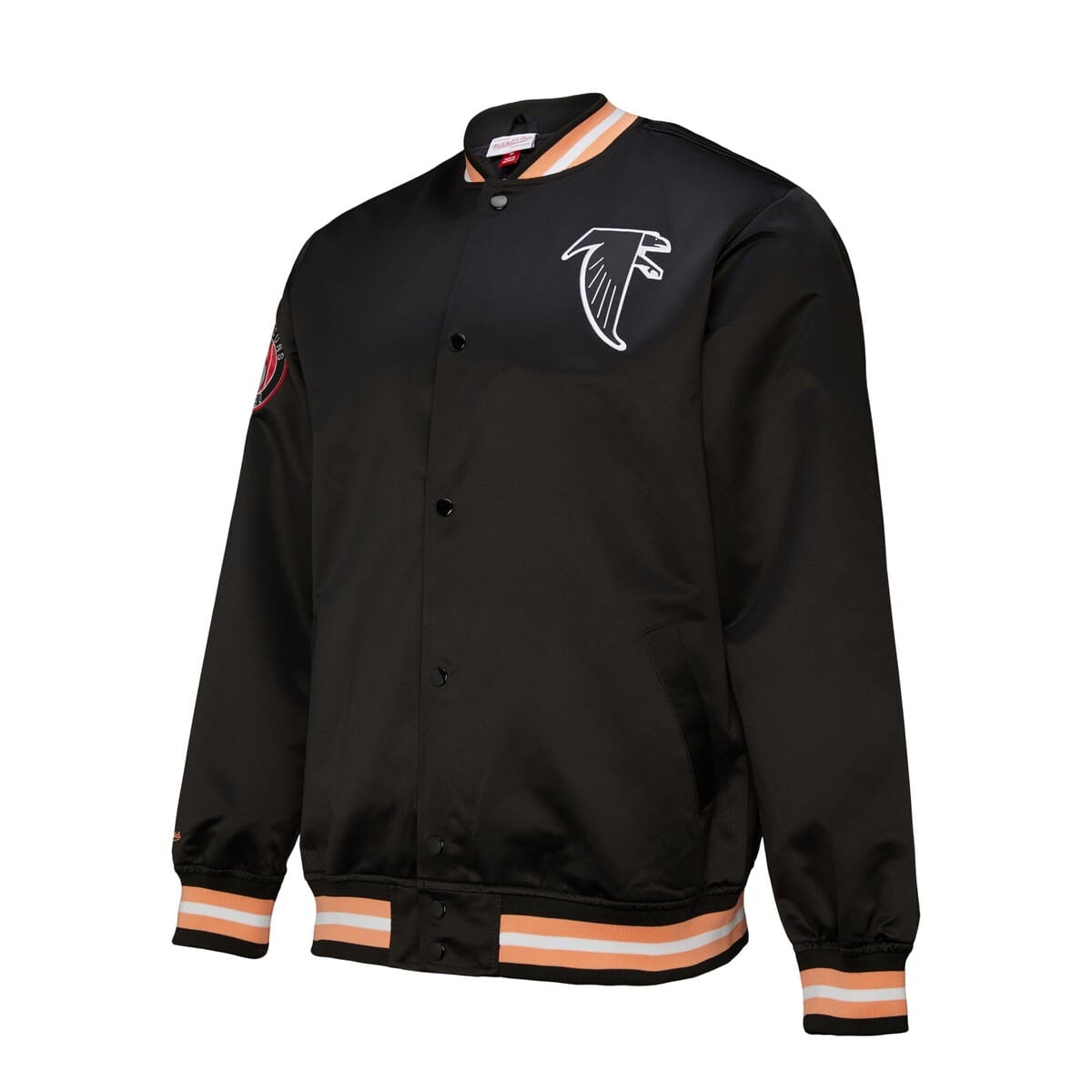 Men's Mitchell & Ness Black Atlanta Falcons Double Down Satin Full-Snap Jacket - image 2