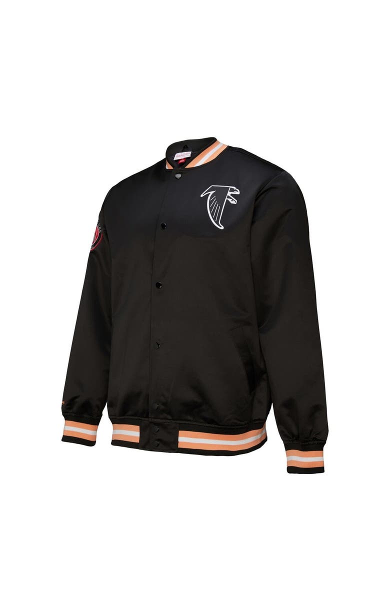 Mitchell & Ness Men's Mitchell & Ness Black Atlanta Falcons Double Down Satin Full-Snap Jacket, Alternate, color, Black