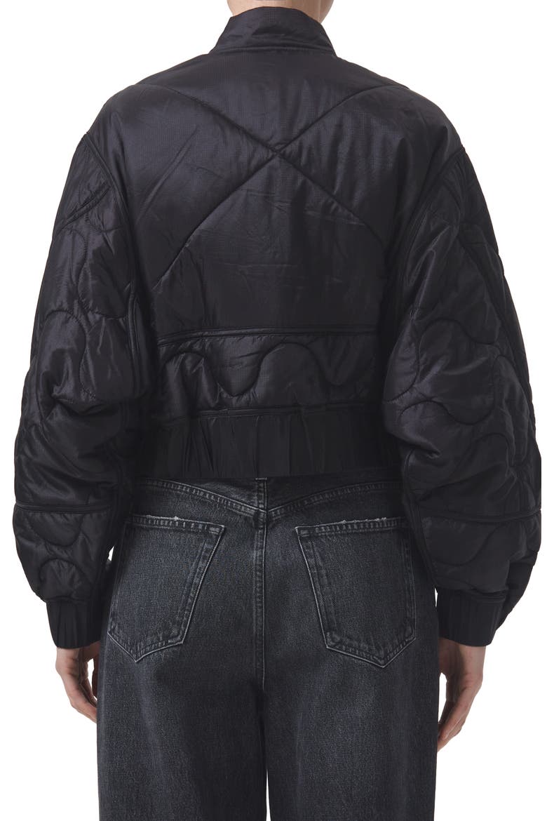 Iona Quilted Nylon Jacket, Alternate, color, BLACK