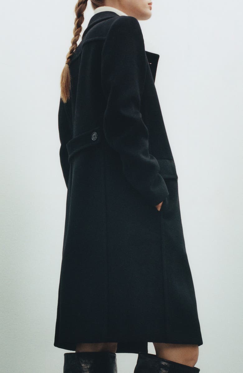 MANGO Double-Breasted Wool Blend Coat, Alternate, color,