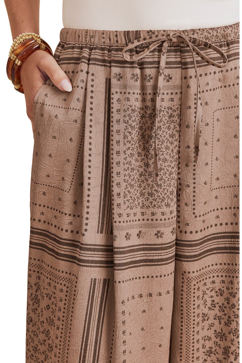 Valerie Print Tie Waist Wide Leg Pants, Alternate, color, TAUPE