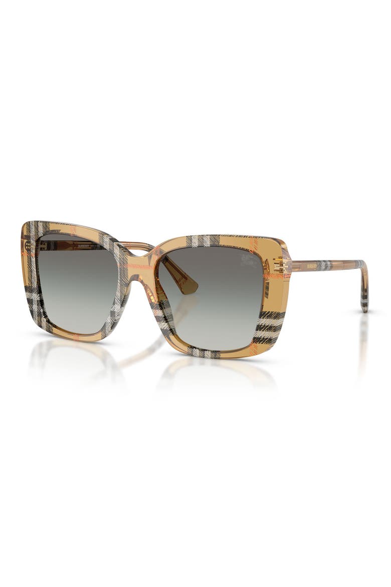 54mm Square Sunglasses, Alternate, color, SAND CHECK / GREY GRADIENT