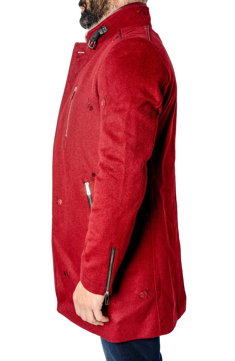 Maceoo Captainskull Embroidered Peacoat, Alternate, color,