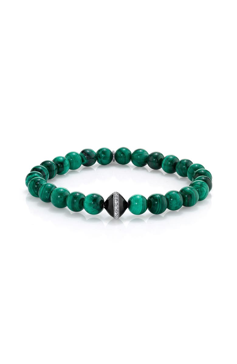 Mr Lowe by Sheryl Lowe Mr Lowe Bead Bracelet with Bicone Bead, Main, color, Malachite