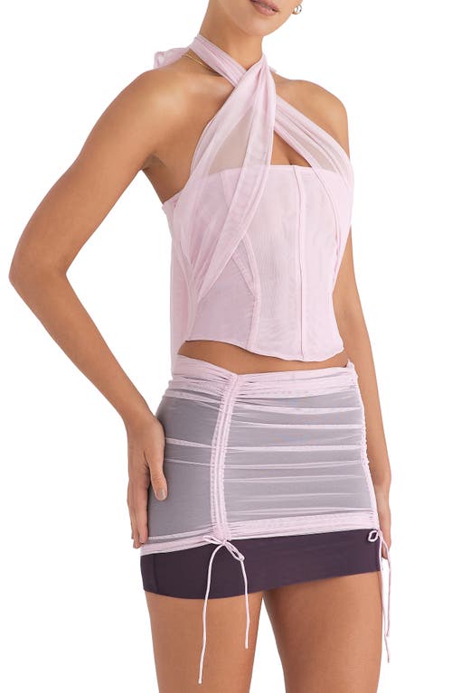 Mistress Rocks Lace Trim Miniskirt In Mallow