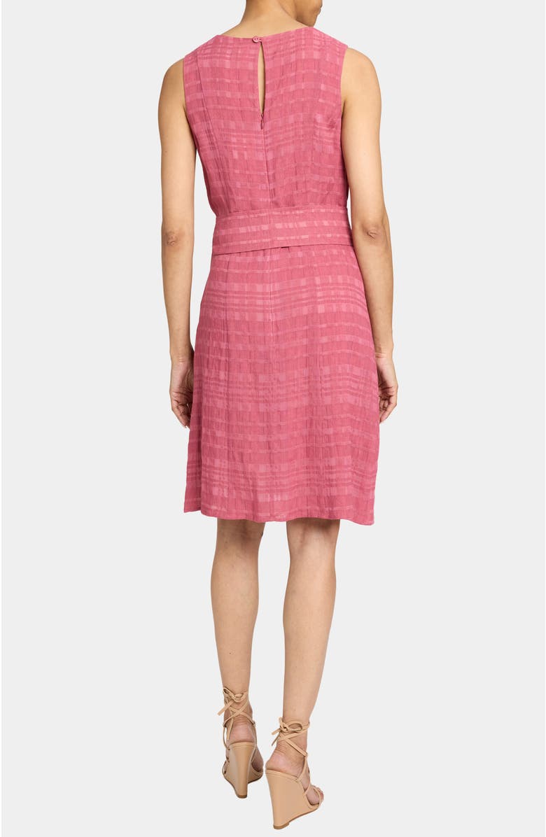 Santorelli NADIA Sleeveless A-Line Short Dress in Laser Cut Linen, Alternate, color, Peony