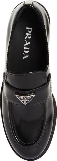 Triangle Logo Patent Leather Loafer
