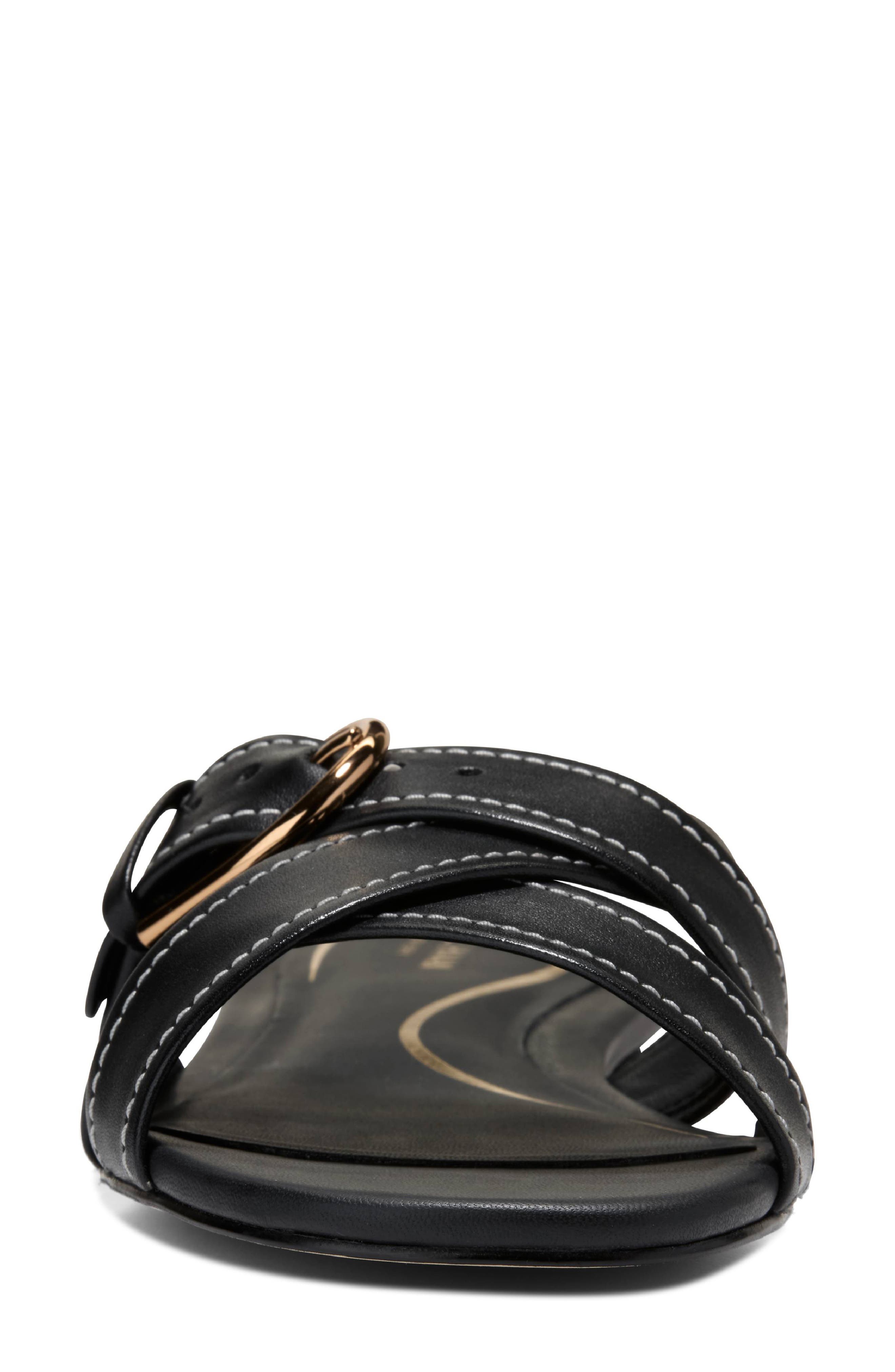 Cole Haan Velma Slide Sandal, Alternate, color, Black Leather