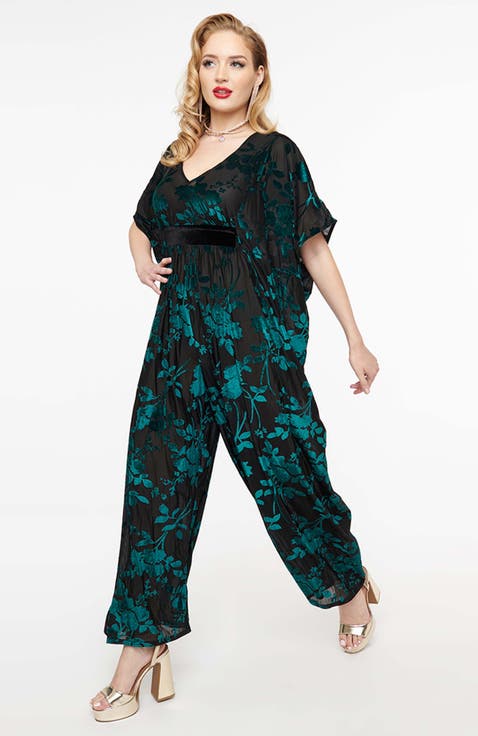 1970s Velvet Caftan Jumpsuit