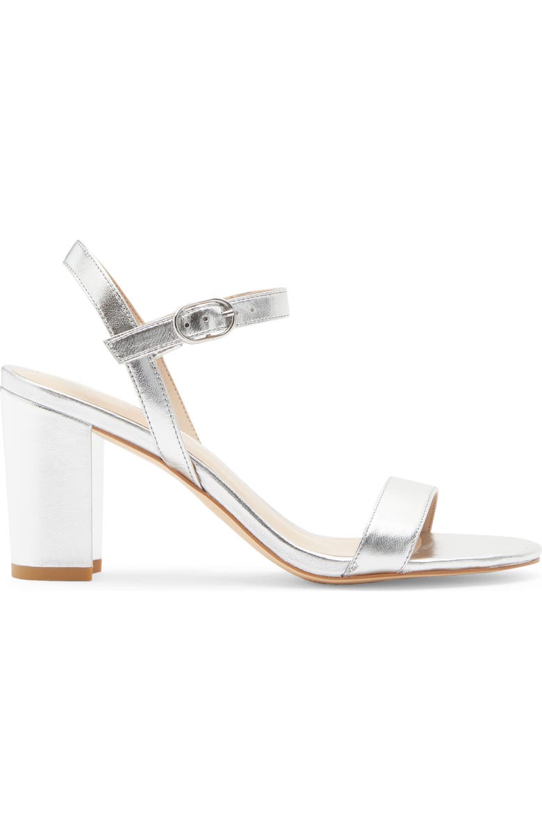 Stuart Weitzman Dancer 75 Block Heel Sandal, Alternate, color, Silver