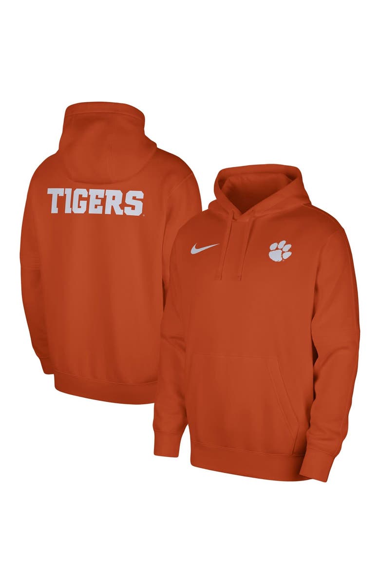 Nike Men's Nike Orange Clemson Tigers Club Pullover Hoodie, Main, color, 