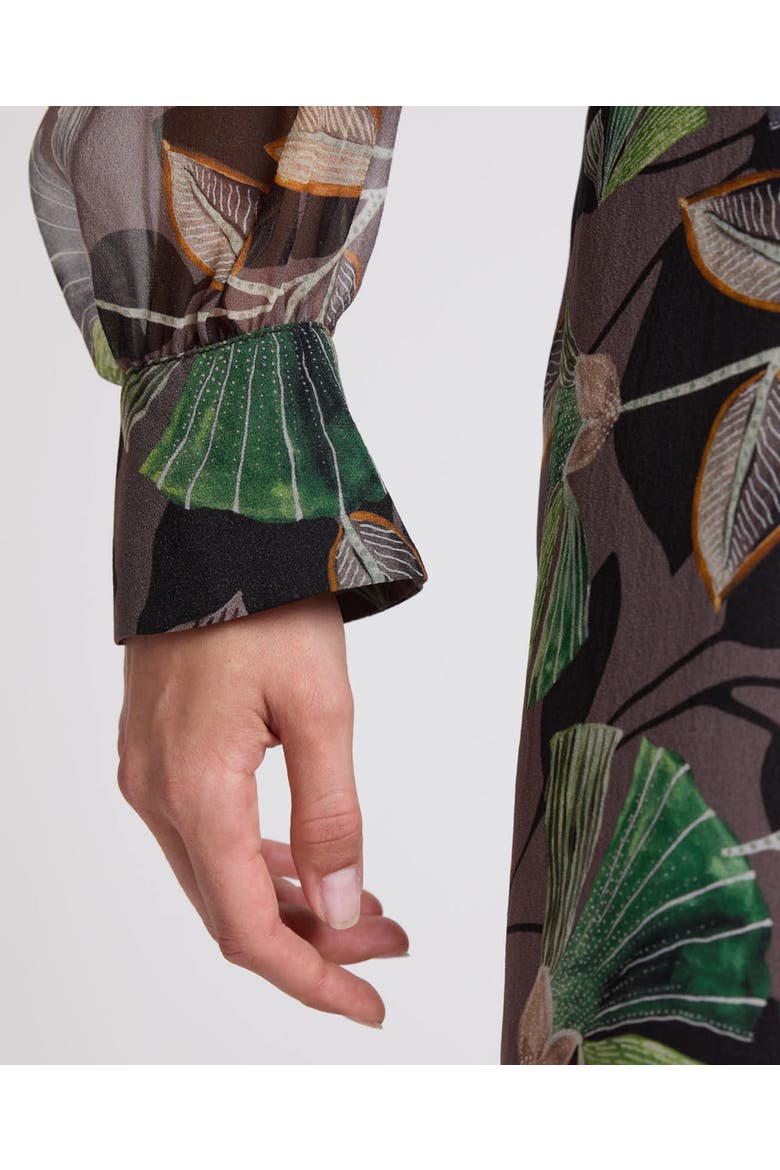 Nina V-Neck Maxi Dress, Alternate, color, Green Leaves
