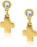 Bowood Lane Sable Gold Plated Cross Earrings