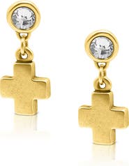 Bowood Lane Sable Gold Plated Cross Earrings