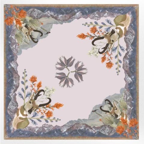 100% Silk Scarf San Luis - Landscape Wildlife Floral