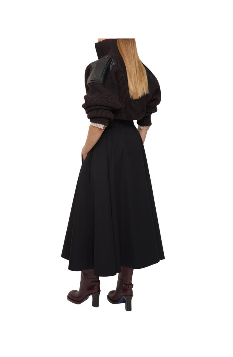 Burberry Gabardine Trench Midi Skirt, Alternate, color, Black