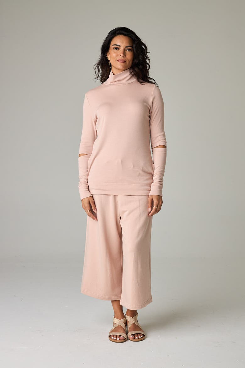 Acadia Eco-Luxe Rib Split-Sleeve Long Sleeve Top - Ultra-Luxe Flow, Alternate, color, Rose Quartz