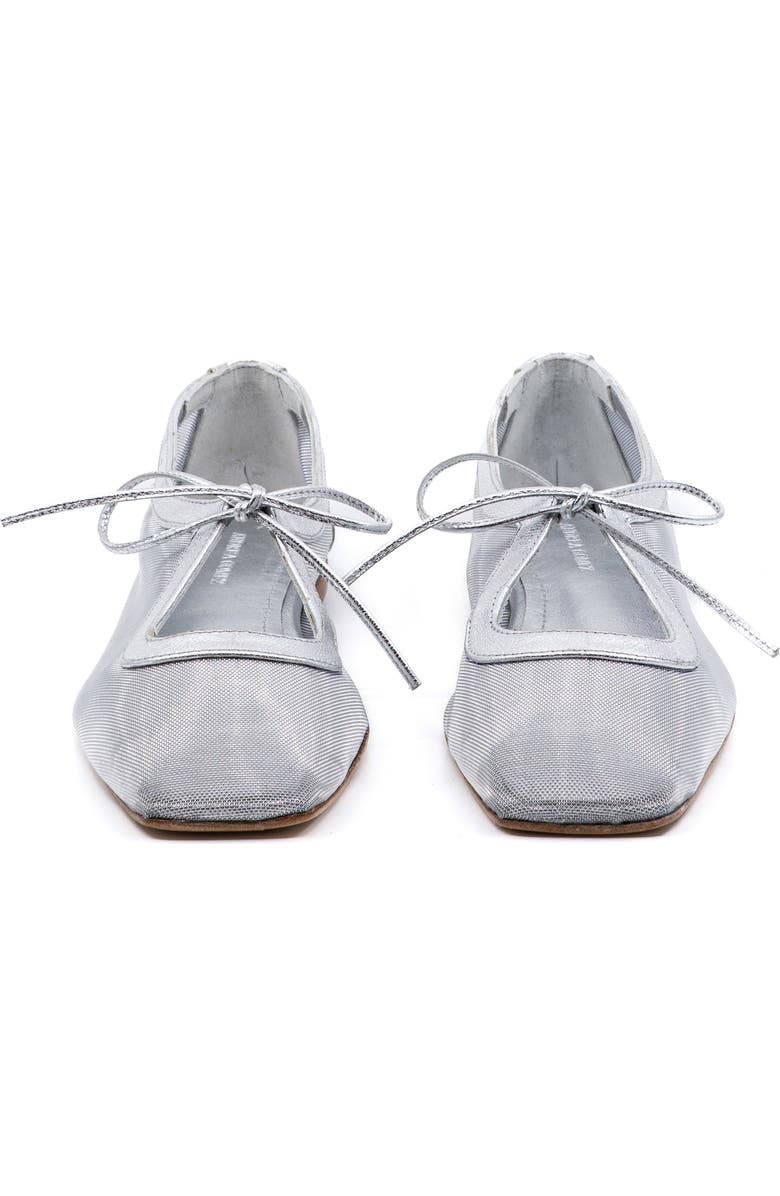 Andrea Gomez Amelia Clear Mesh Ballet Flat, Alternate, color, Silver