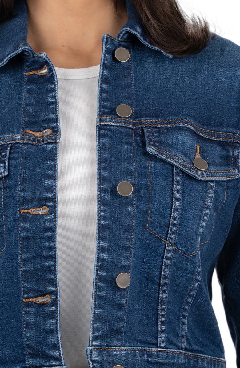 KUT from the Kloth Angela Crop Denim Jacket, Alternate, color, Skill Blue