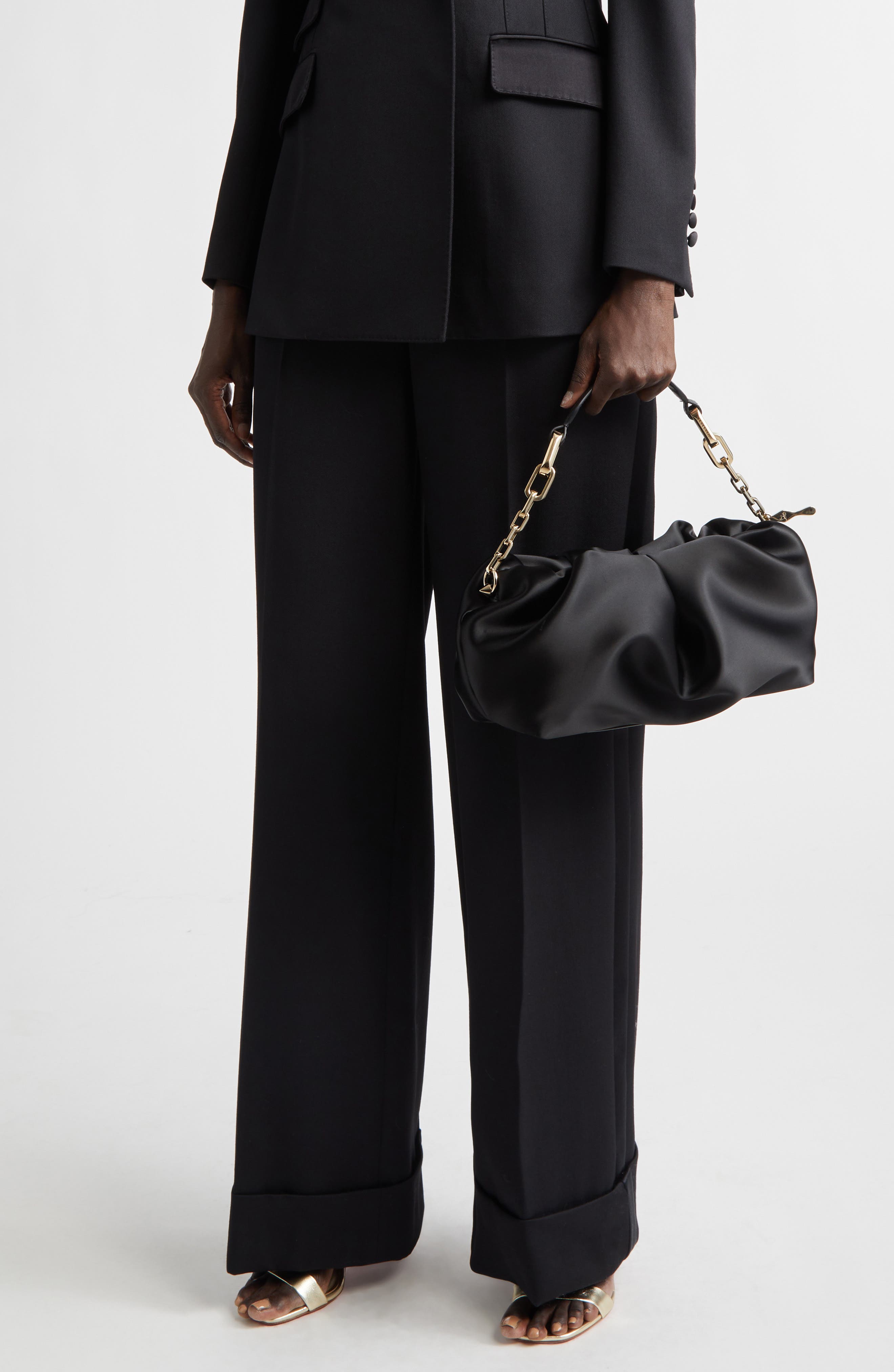 Christian Louboutin Eva Neoprene Satin Clutch, Alternate, color, Bk01 Black