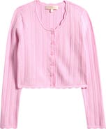 LoveShackFancy Kids' Gemna Crop Pointelle Cardigan