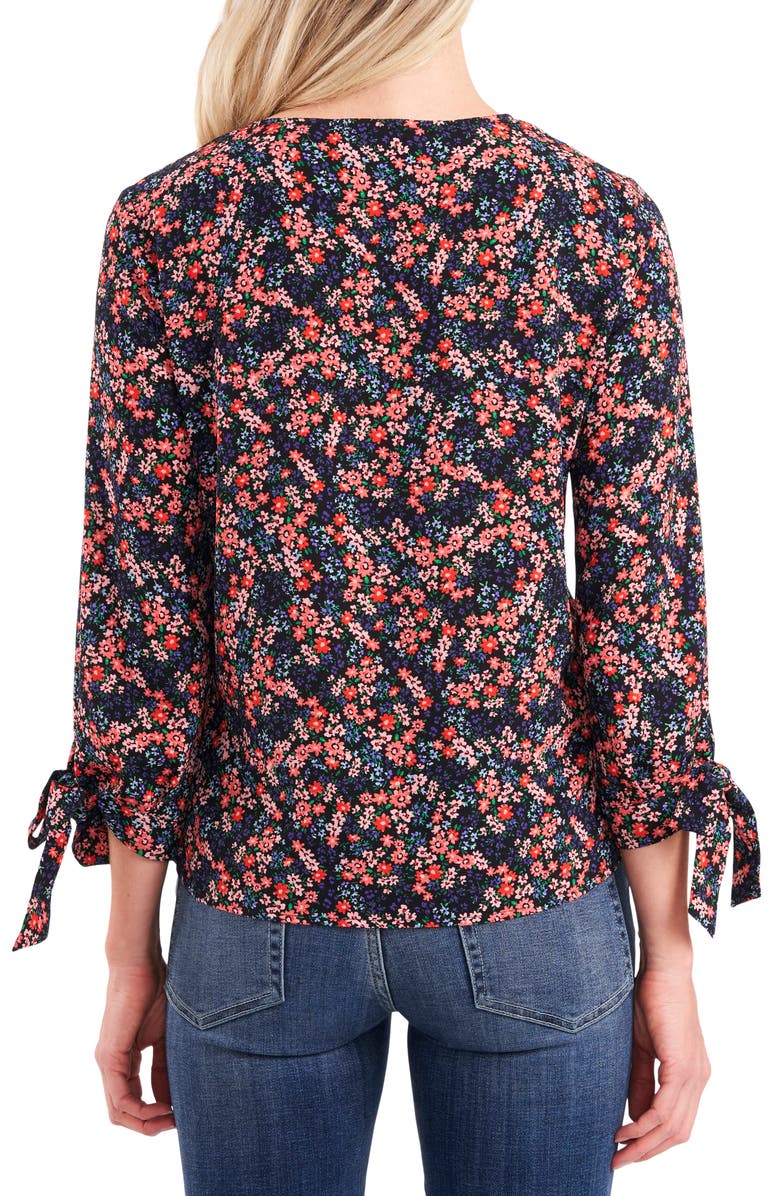 CeCe Marabella Ditsy Tie Sleeve Blouse, Alternate, color,