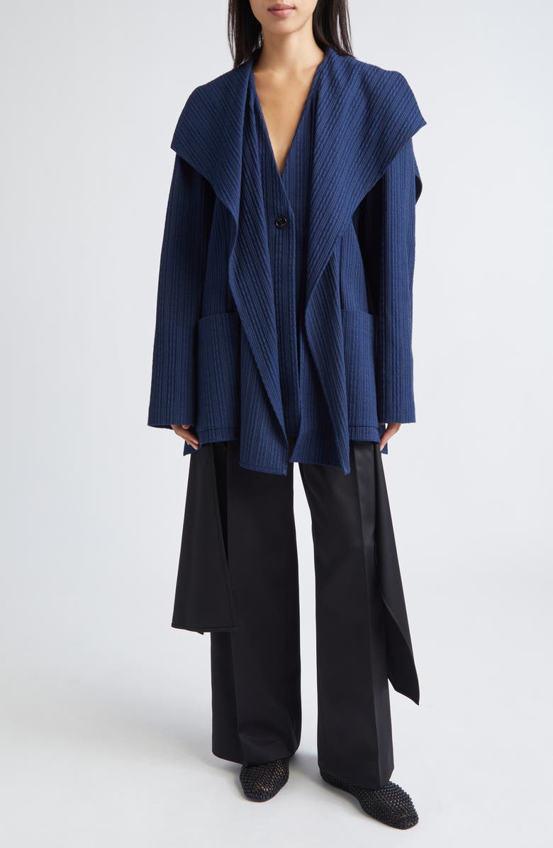 EENK Drape Collar Jacket, Alternate, color, Navy
