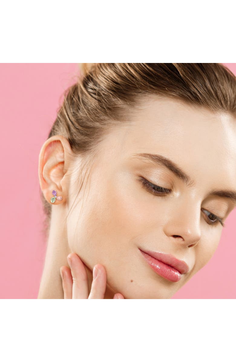 Julianna B. Sapphire & Diamond Stud Earrings 14k, Alternate, color, Yellow Gold