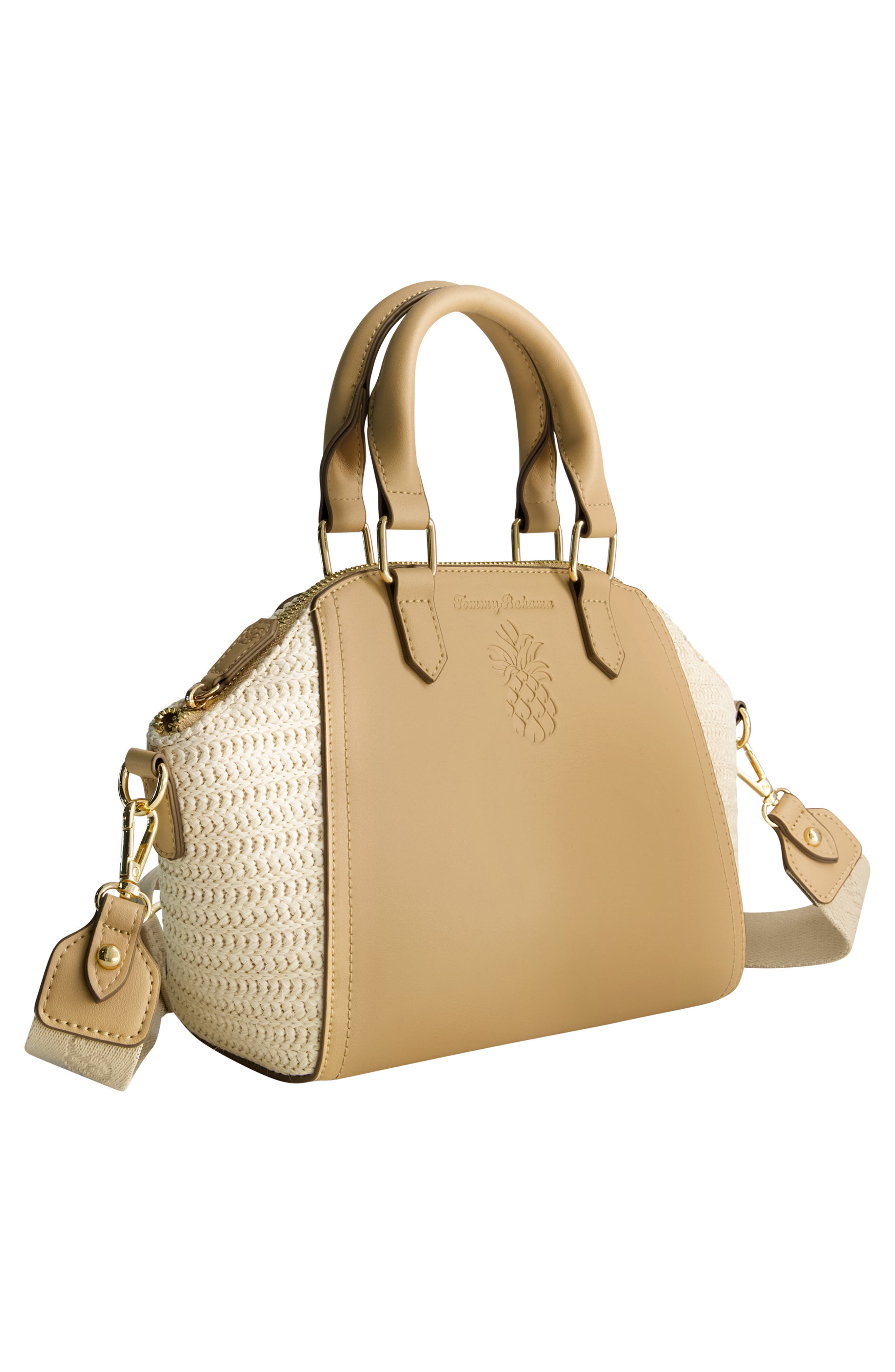 Tommy Bahama Logo Debossed Large Satchel Bag, Alternate, color, 