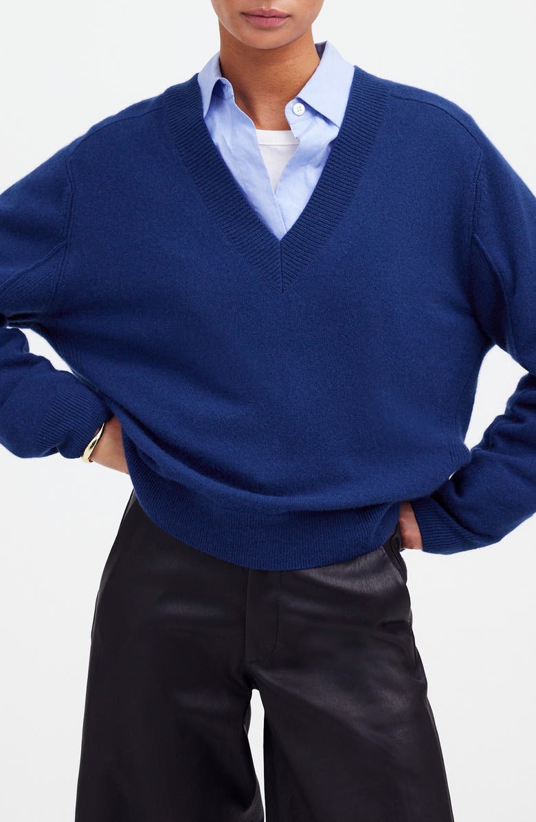 Madewell V-Neck Cashmere Sweater, Main, color,