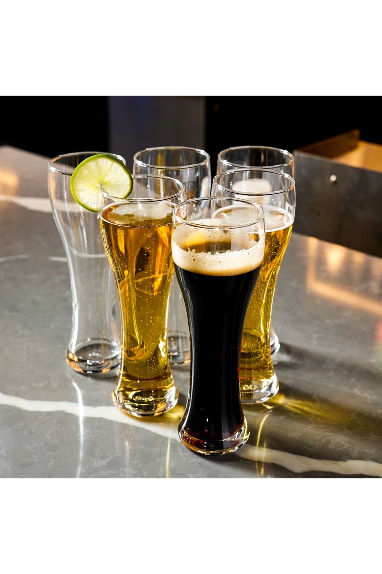 Tall Weizen Beer Glass - 16oz - Set of 6, Alternate, color, Clear