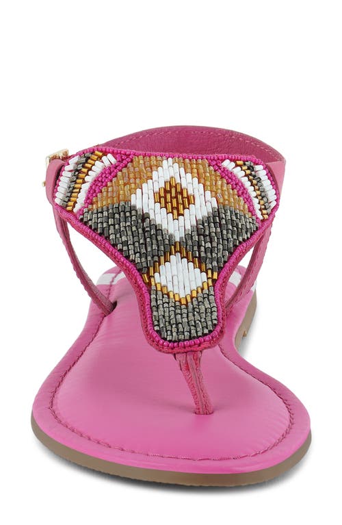Rag & Co Women's Pink / Purple Chitra Pin Buckle Beaded Flat Sandals In Fuchsia In Fushia