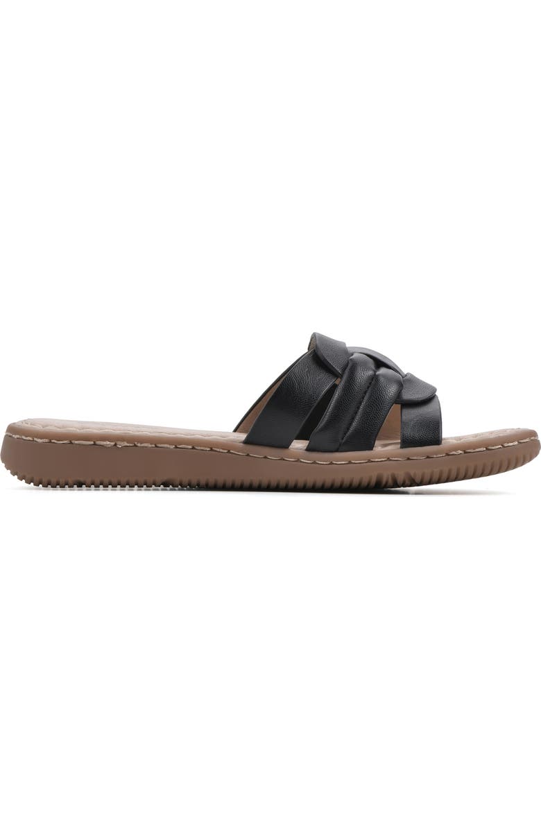 CLIFFS BY WHITE MOUNTAIN Squarely Woven Slide Sandal, Alternate, color,
