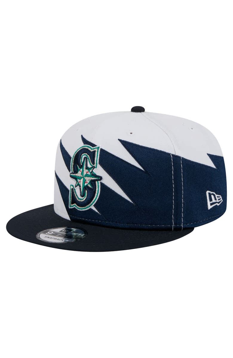 New Era Men's New Era Navy/White Seattle Mariners Jagged 9FIFTY Snapback Hat, Main, color, 