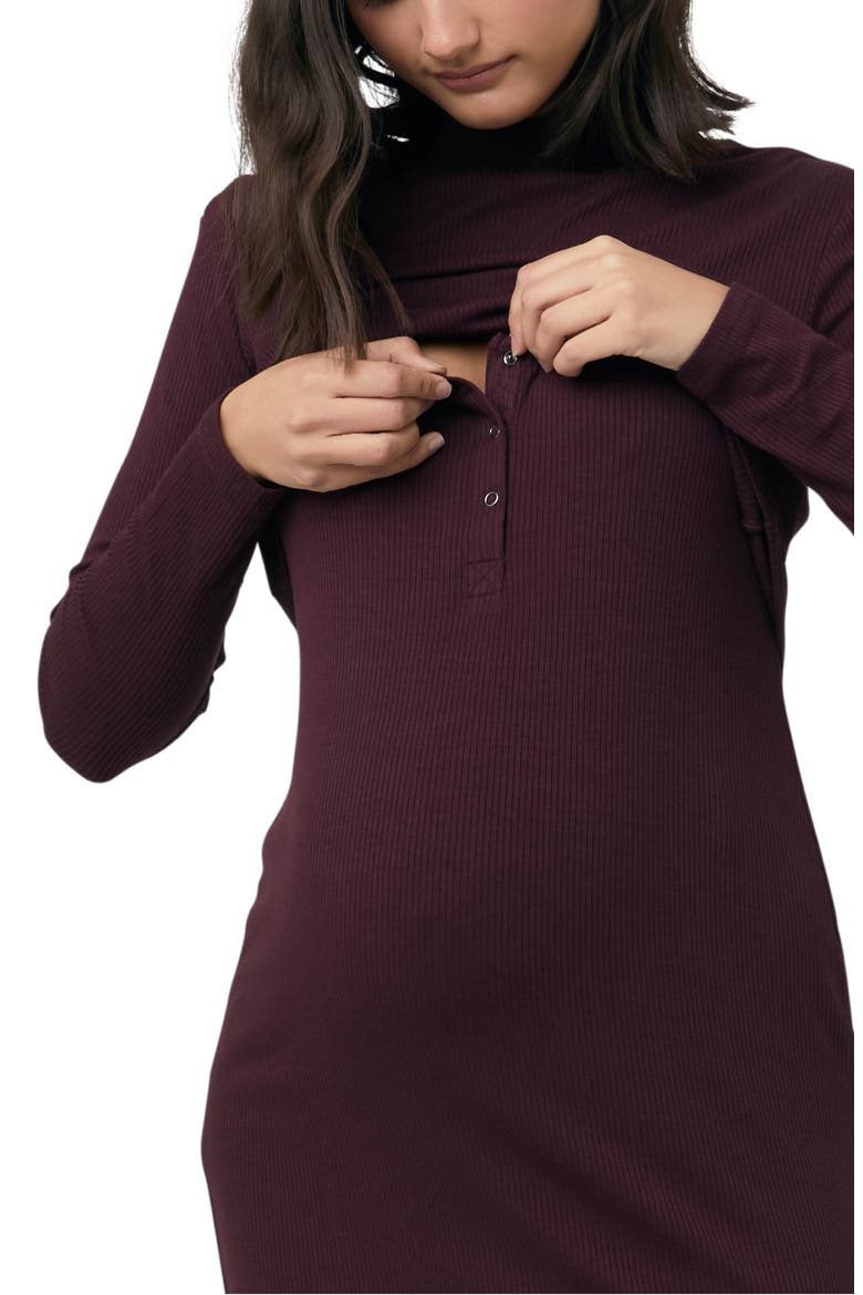 Ruby Rib Dress, Alternate, color, MAROON