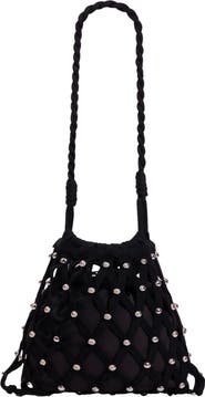 SANDRO Studded net mesh bag