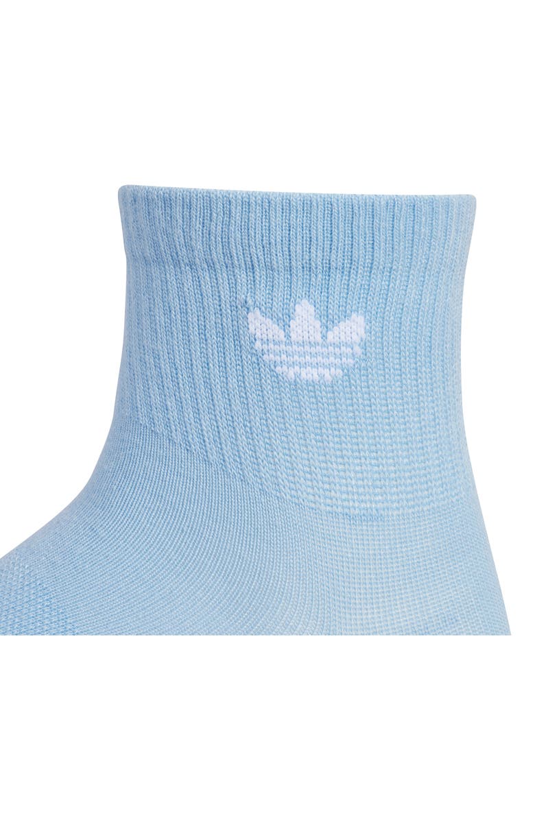 adidas Assorted 3-Pack Superlite Performance Quarter Crew Socks, Alternate, color, Ash Blue/ White/ Lime Green