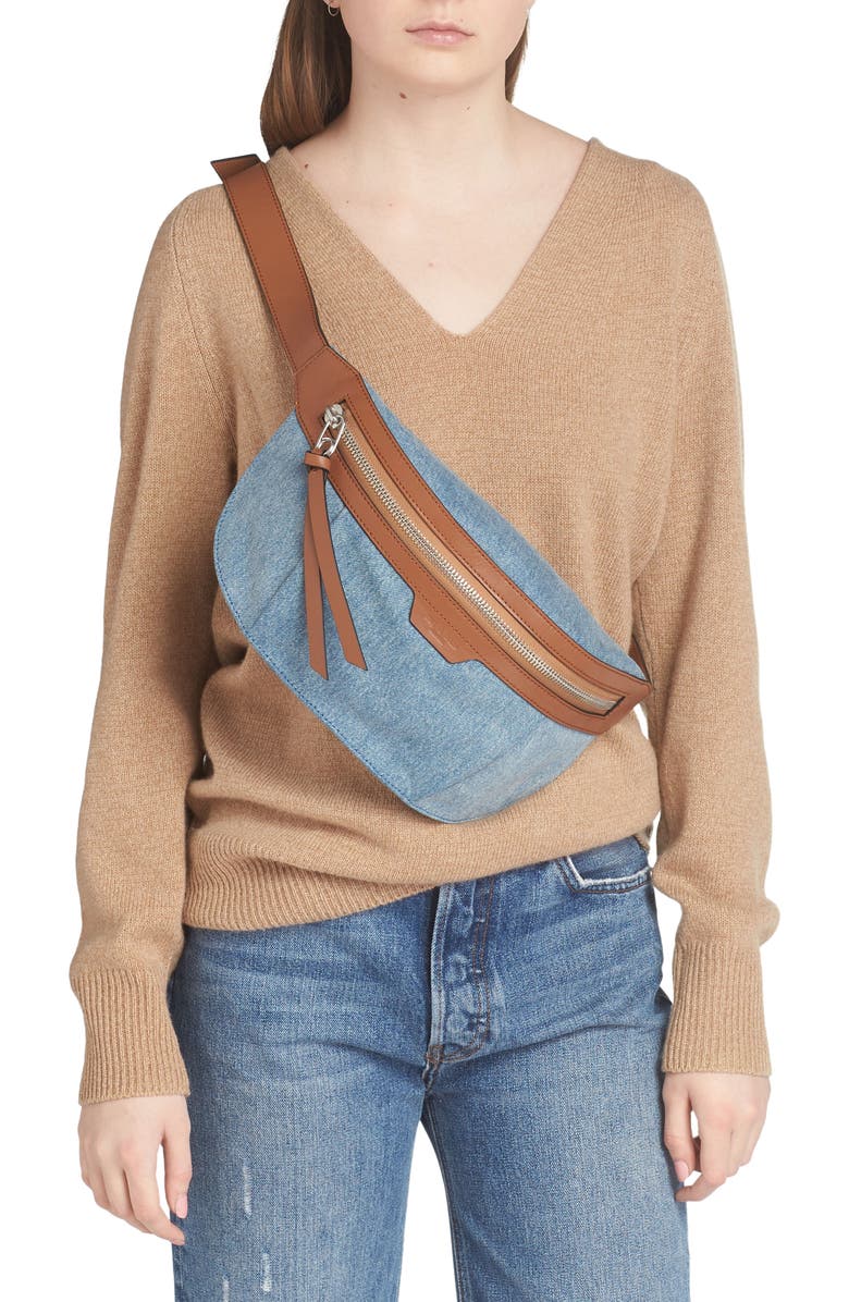 rag & bone Commuter Denim Belt Bag, Alternate, color,