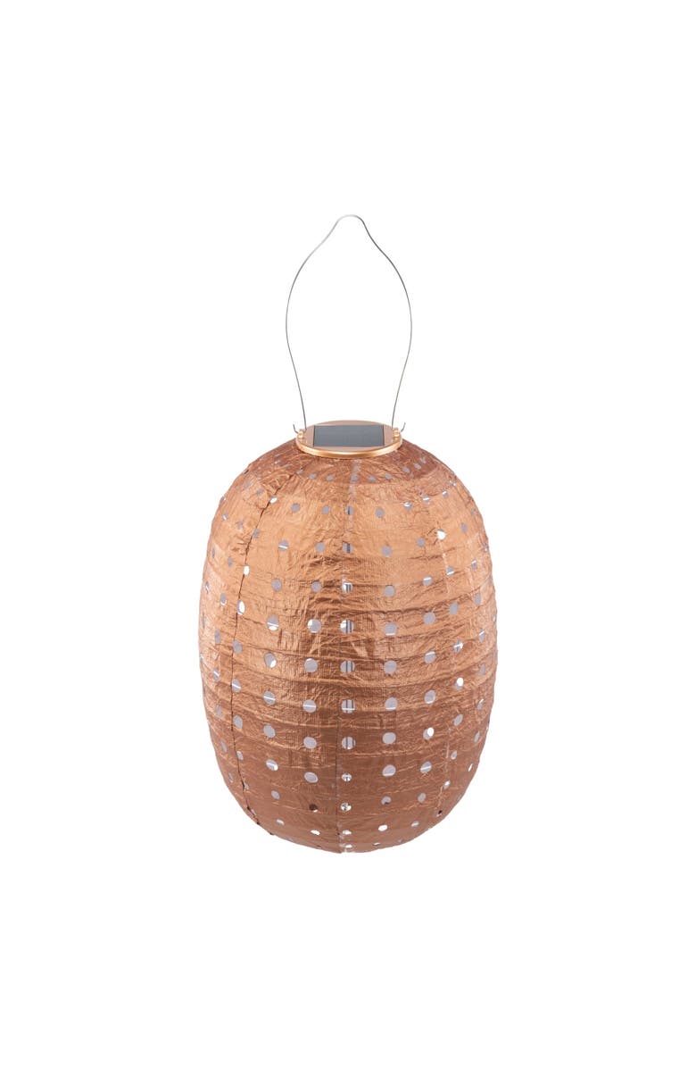 Allsop Home & Garden Soji Stella - Barrel Swiss Dot - Solar Lantern, Alternate, color, Copper