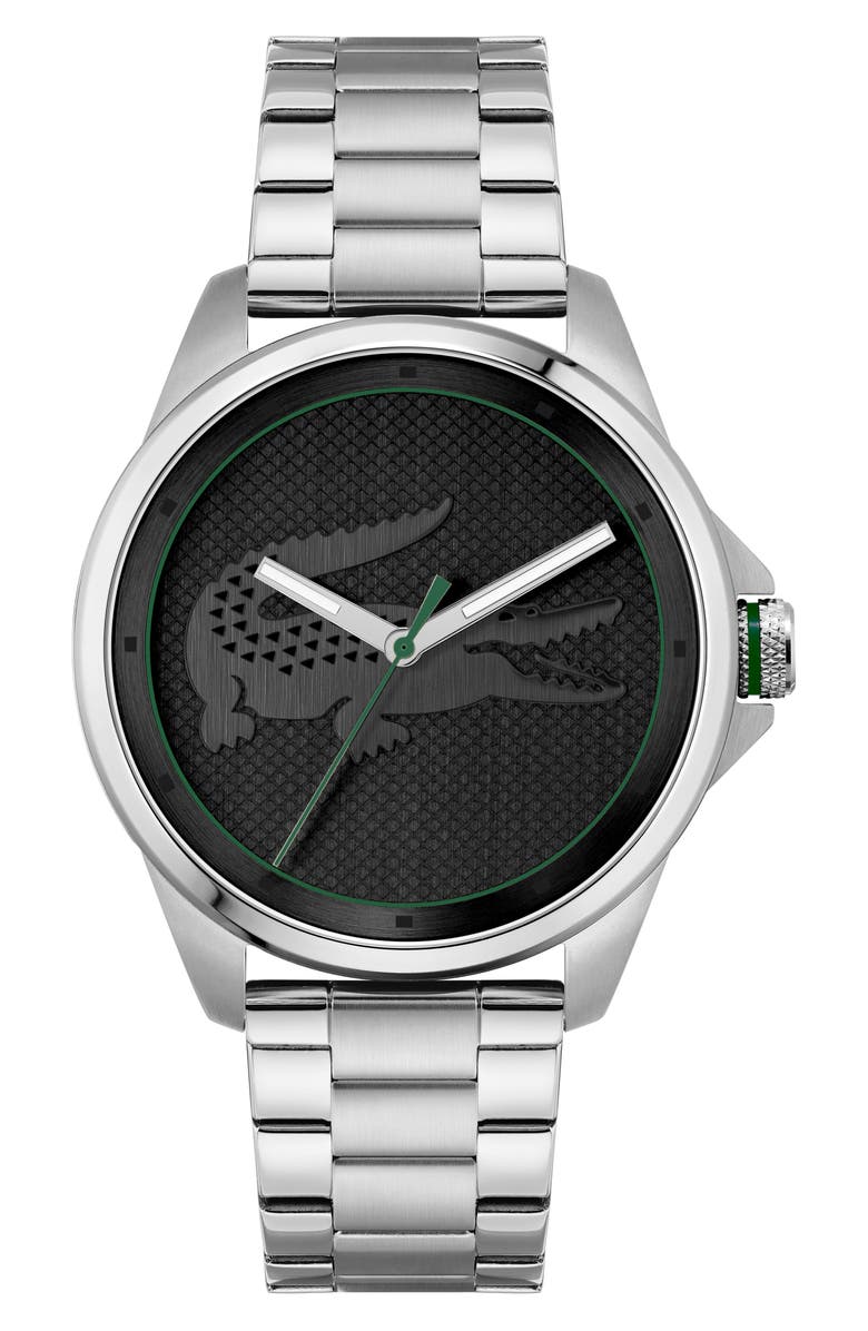 Lacoste Le Croc Bracelet Watch, 43mm, Main, color, Black