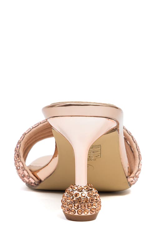 Ninety Union Sassy Crystal Slide Sandal In Rose Gold
