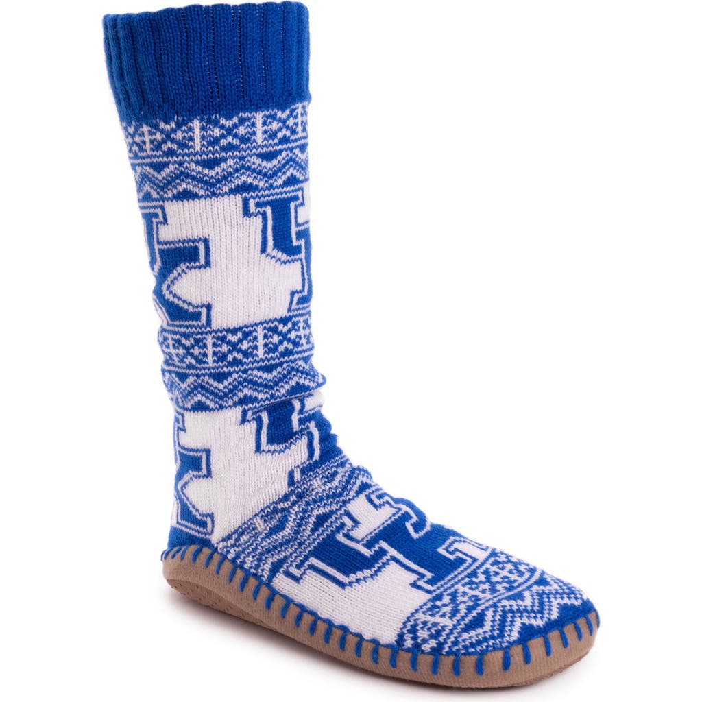 Muk Luks Gameday Slipper Socks In Blue