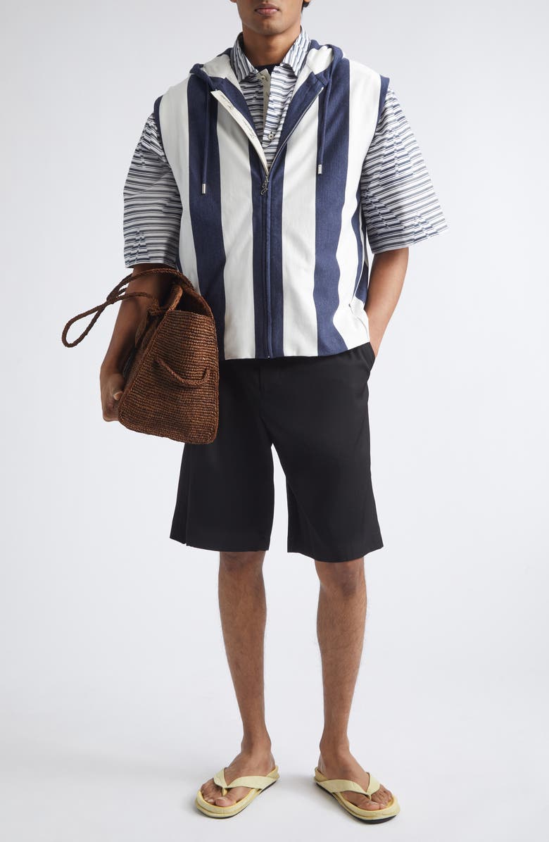 Jacquemus Marinière Stripe Sleeveless Hoodie, Alternate, color, Jacquard Big Stripes Navy