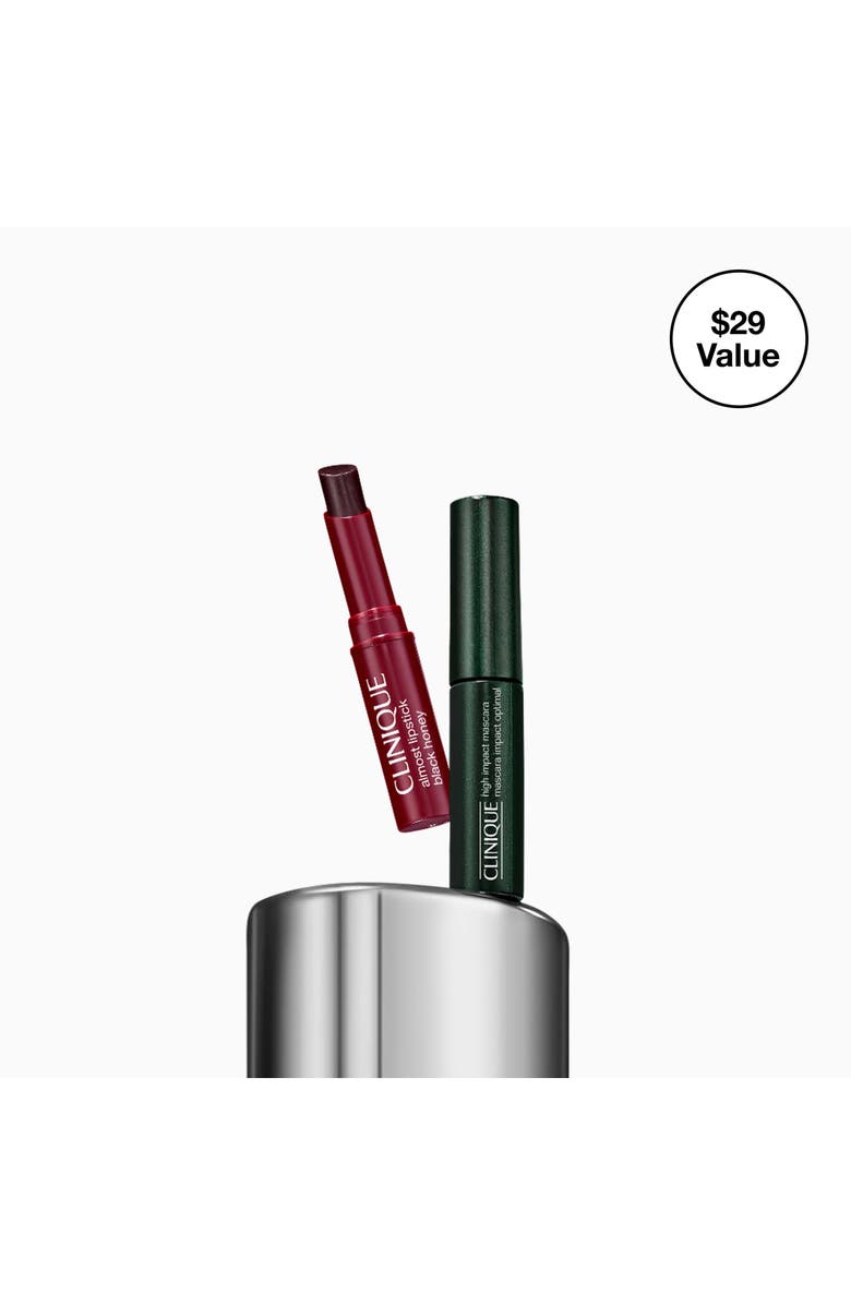 Clinique Cult Classics on the Go: High Impact Mascara + Black Honey Lip Mini Gift Set $29 Value, Alternate, color, 