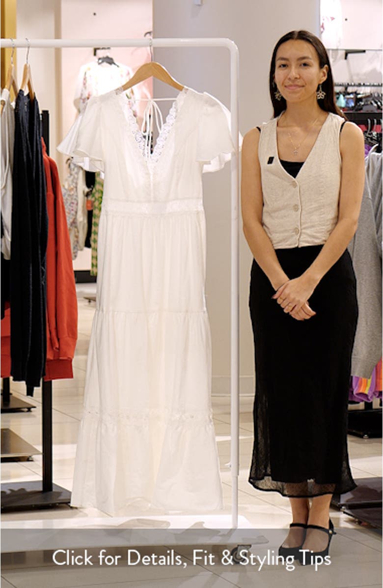 Minny Flutter Sleeve Cotton Maxi Dress, sales video thumbnail