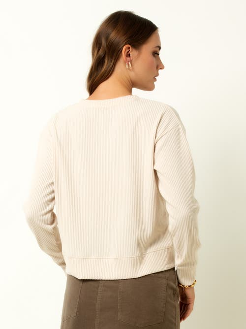 Single Stitch Ribbed V-neck Cardigan In Neutral