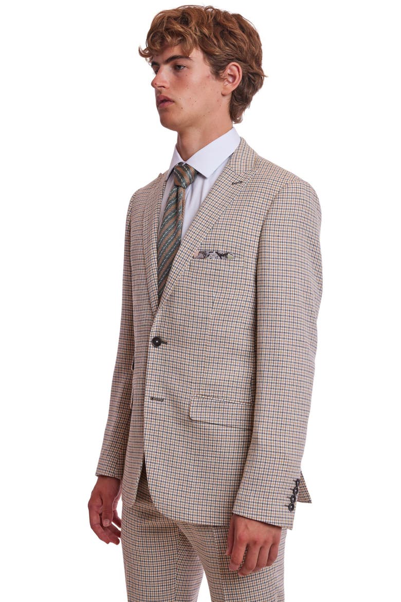 Ashton Slim Fit Plaid Sport Coat, Alternate, color, GREY WHITE YELLOW GINGHAM